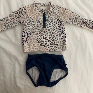 Ruffle Butts baby girl rashguard long sleeve swimsuit